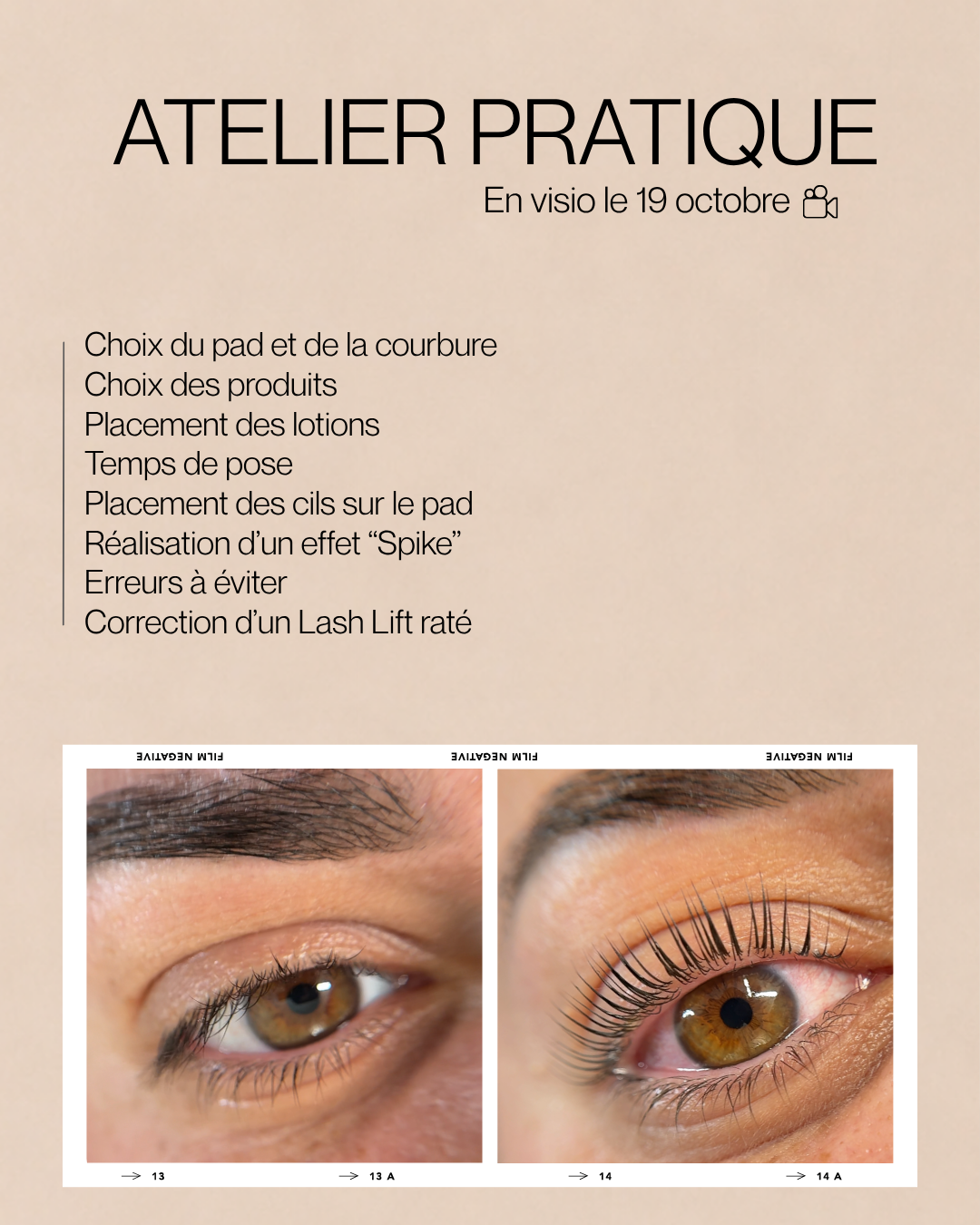 Atelier pratique Lash lift : 19 octobre